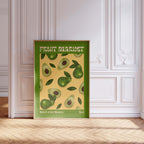 Fruit Market Poster · Avocado Pattern Artwork · Retro Modern Illustration · Minimal Pop Art Design · Moderne Wandkunst · Print ohne Rahmen