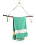 ZAYA Hammam Towel, Beach Towel, Pestemal - Green / White