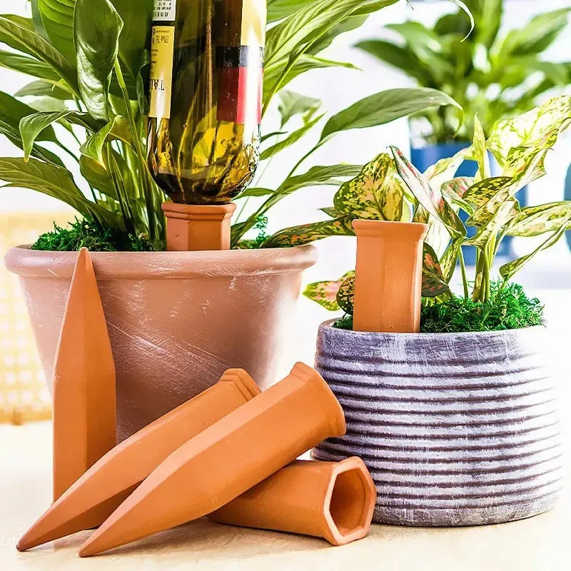 2 Packs, Plant Self-Watering Stakes, Terracotta Automatic Plant Waterer Devices Auto-Water Irrigation System For Indoor/Outdoor