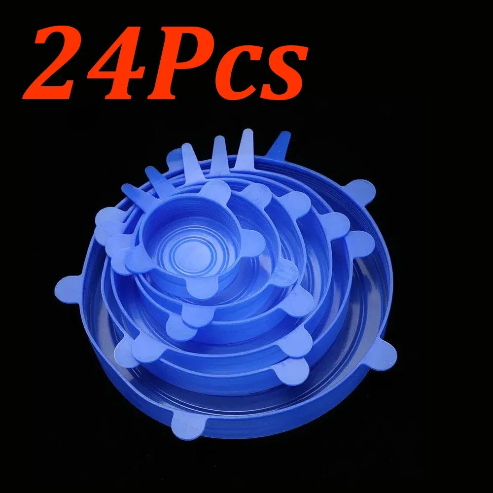 Coperchi in silicone per ciotole – coperture riutilizzabili per alimenti (6–24 pezzi)