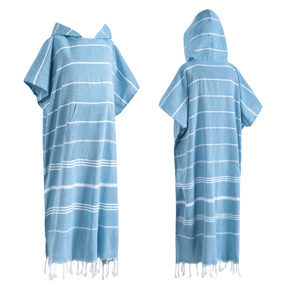 Asciugamano da spiaggia turco indossabile – antirena, grande, poncho da surf con cappuccio, telo per cambiarsi, asciugatura rapida, accappatoio