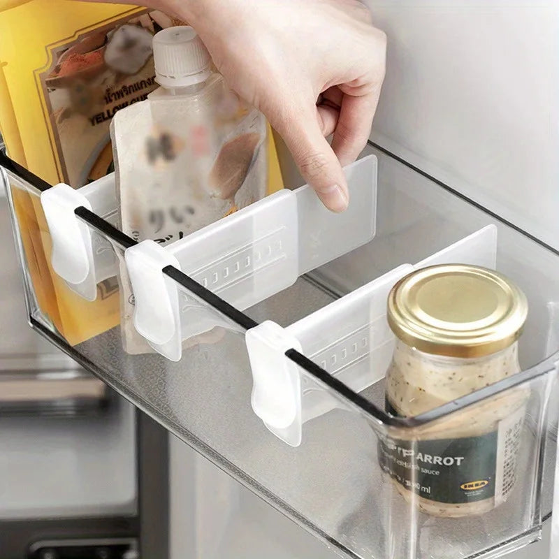4er-Pack Kühlschrank-Organizer-Trennwände aus klarem Kunststoff