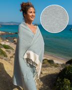 MANOLIA Beach Towel, Turkish Bath Hammam Towel, Spa & Sauna Towel - Turquoise