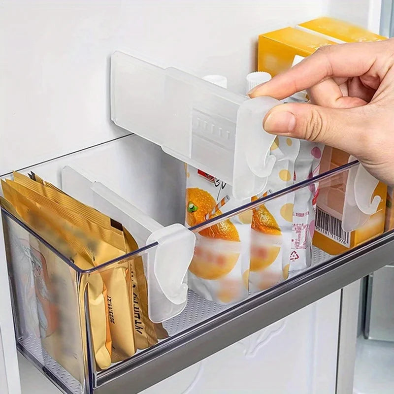 4er-Pack Kühlschrank-Organizer-Trennwände aus klarem Kunststoff