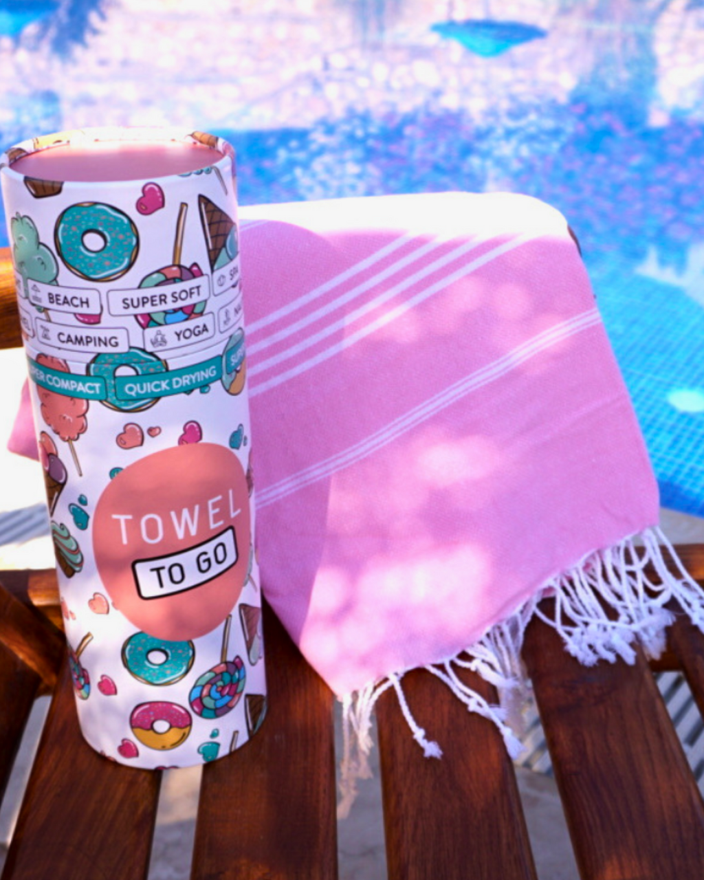 Ipanema Kids Poncho Towel with Recycled Gift Box, Pink