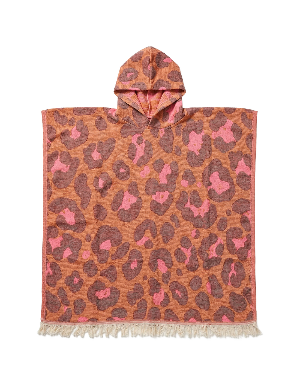 Women's Changing Poncho Neon Safari Camel & Rose – Jacquard Cotton