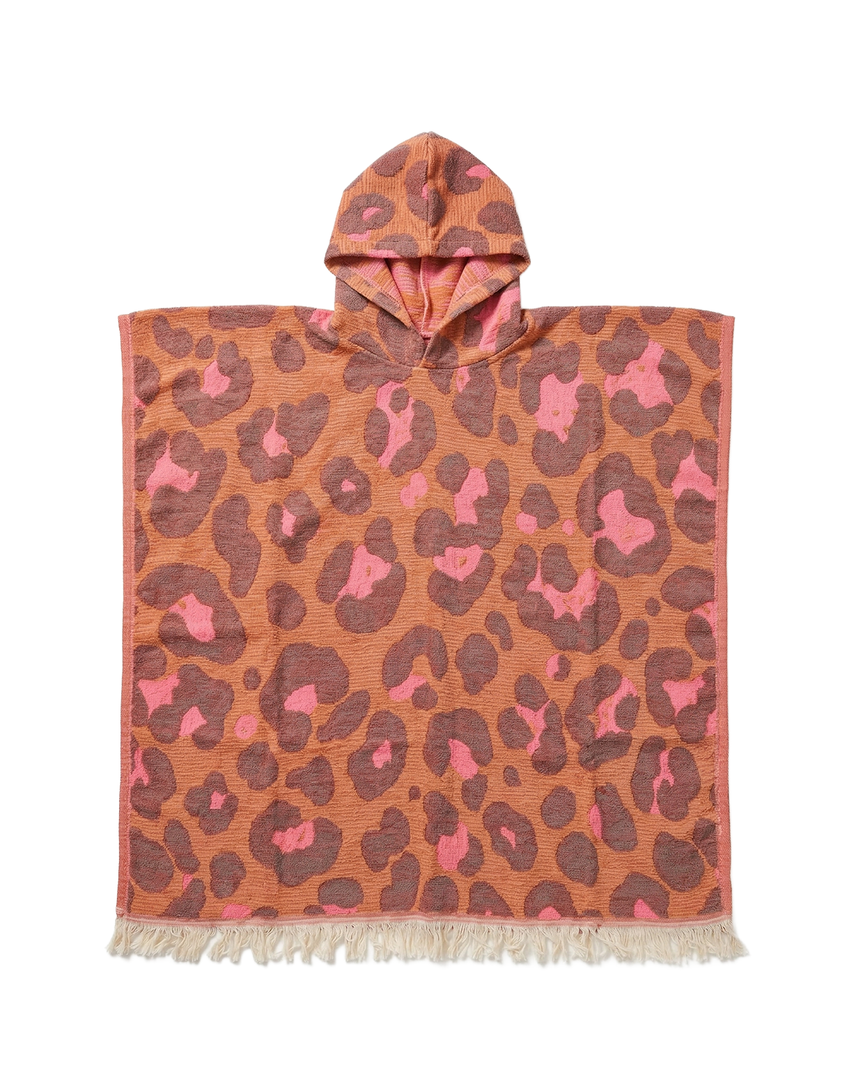 Women's Changing Poncho Neon Safari Camel & Rose – Jacquard Cotton