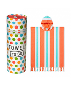 Women's Beach Poncho Recycled Cotton – Coral Coast Orange & Mint