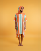 Women's Beach Poncho Recycled Cotton – Coral Coast Orange & Mint