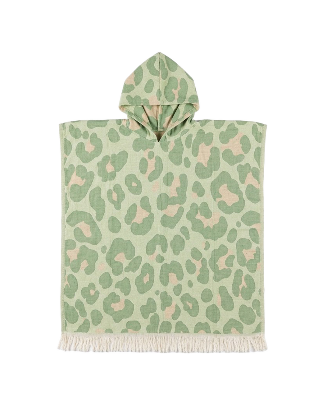 Women's Changing Poncho Neon Safari Sage & Blush – Jacquard Cotton