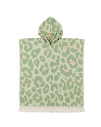 Women's Changing Poncho Neon Safari Sage & Blush – Jacquard Cotton
