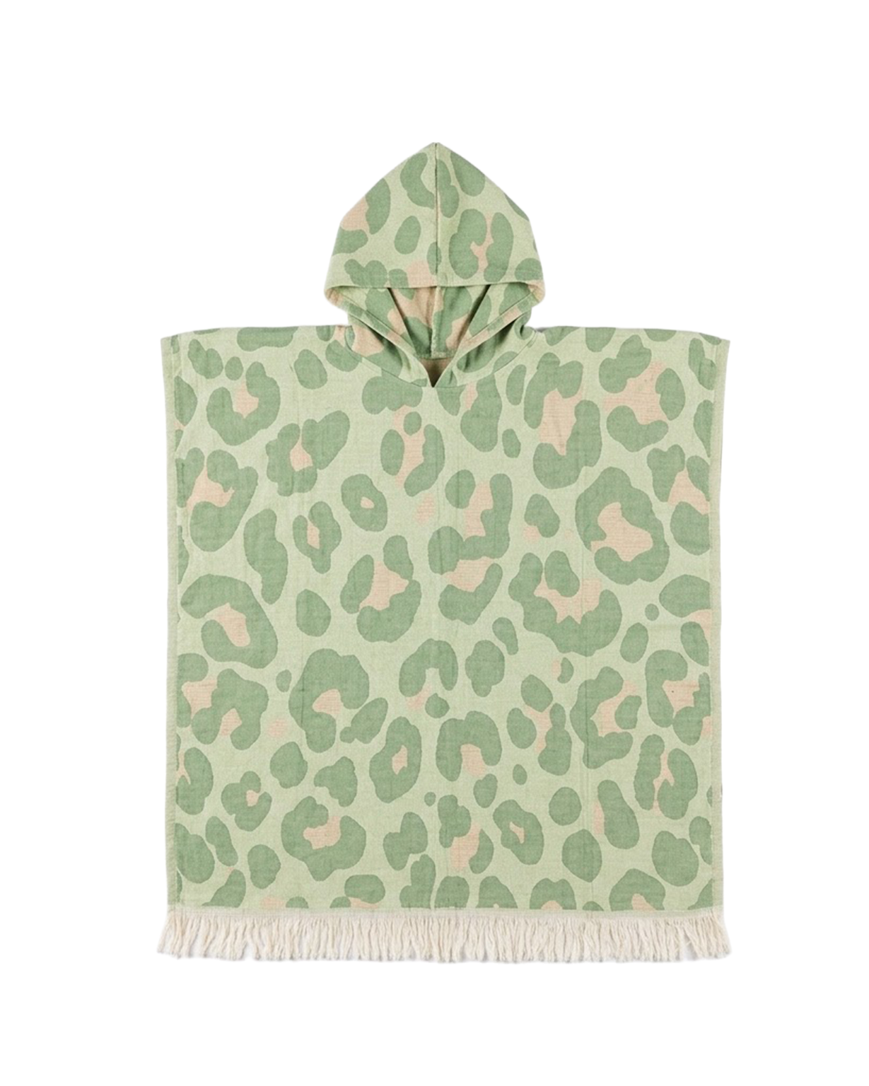 Women's Changing Poncho Neon Safari Sage & Blush – Jacquard Cotton