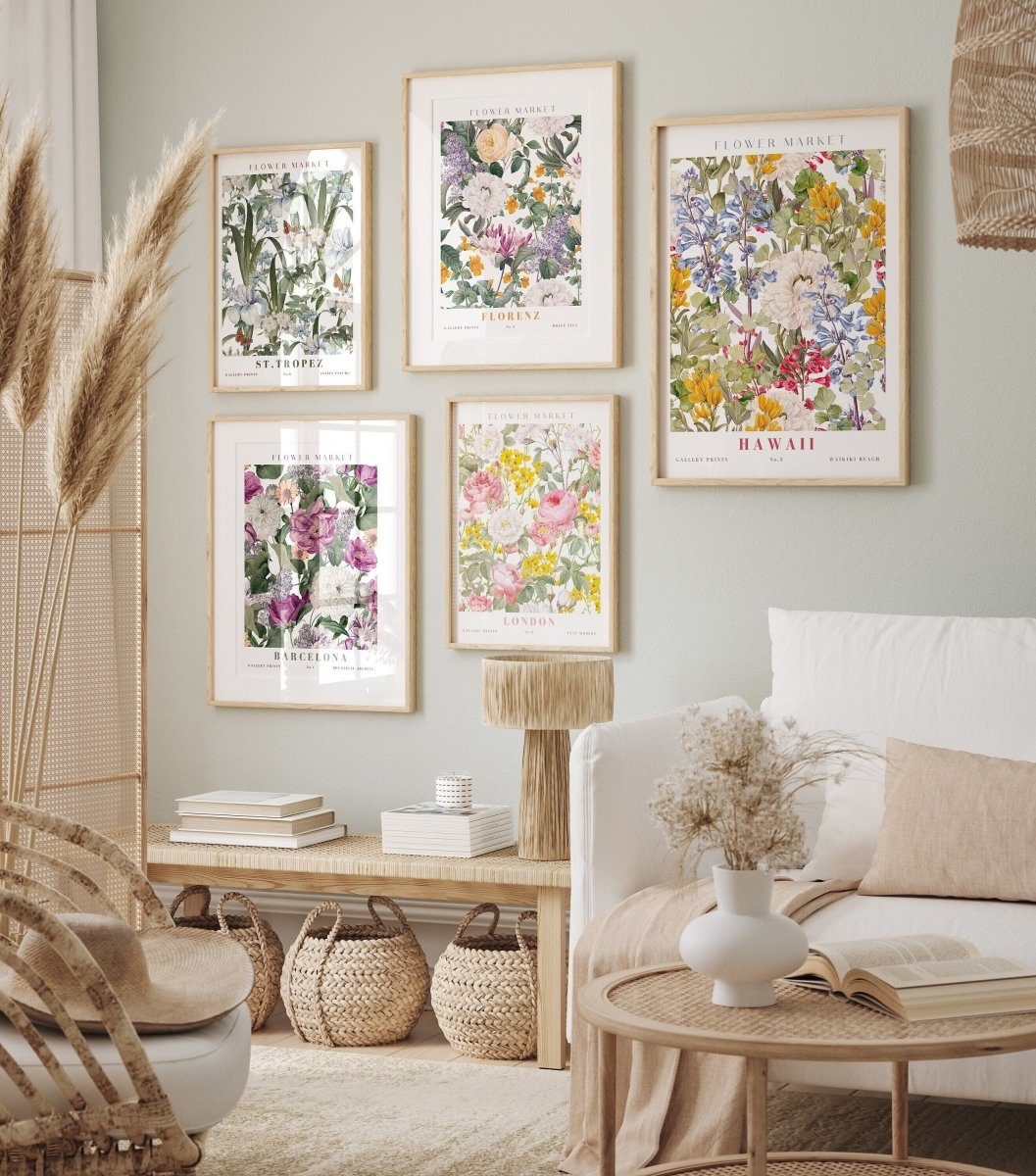 Poster Flower Market Blumen Edition V3 | Botanische Wand Kunst · Wandbilder Wohnzimmer Küche Schlafzimmer Flur | Kunst Druck · ohne Rahmen-0