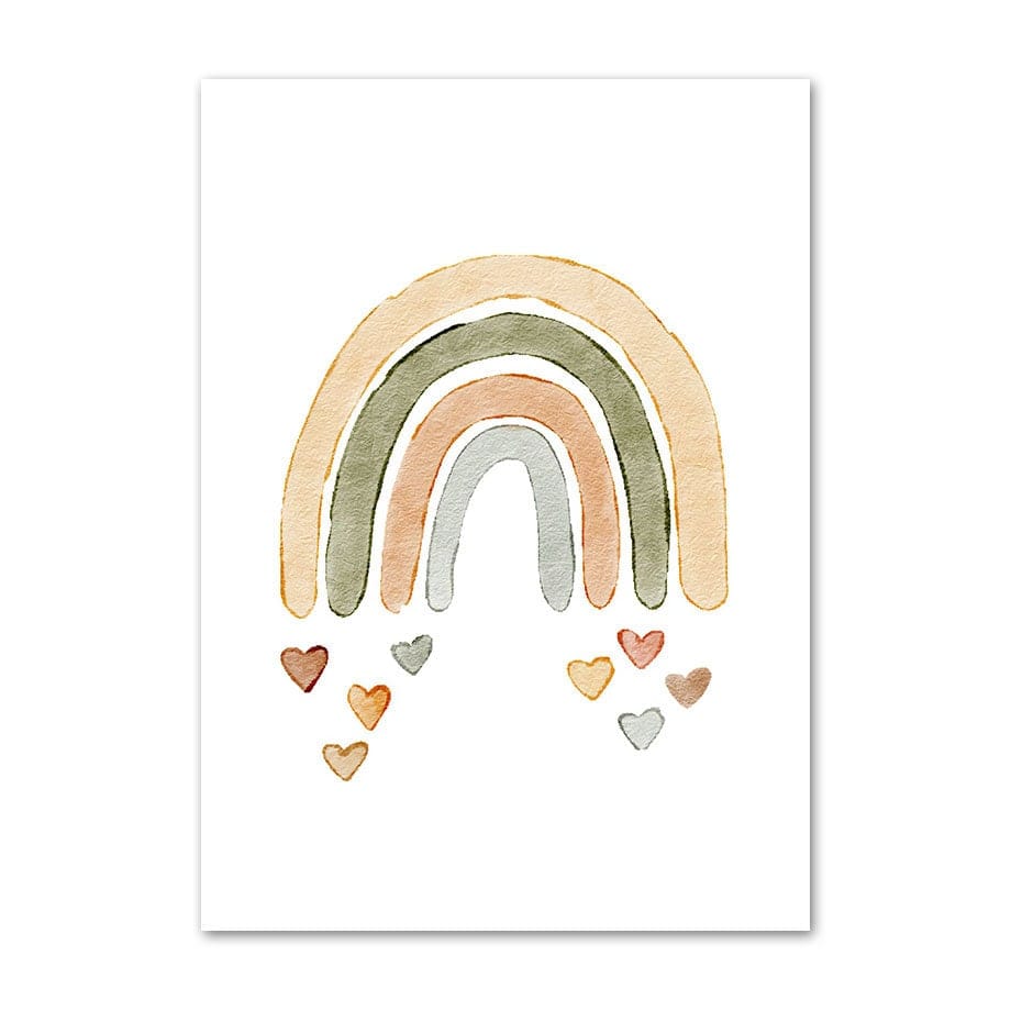 Poster Kinderzimmer Tiere Sonne Regenbogen · Kinderzimmer Bilder · Wand Deko · Kunst Druck · Deko Print · ohne Rahmen-8