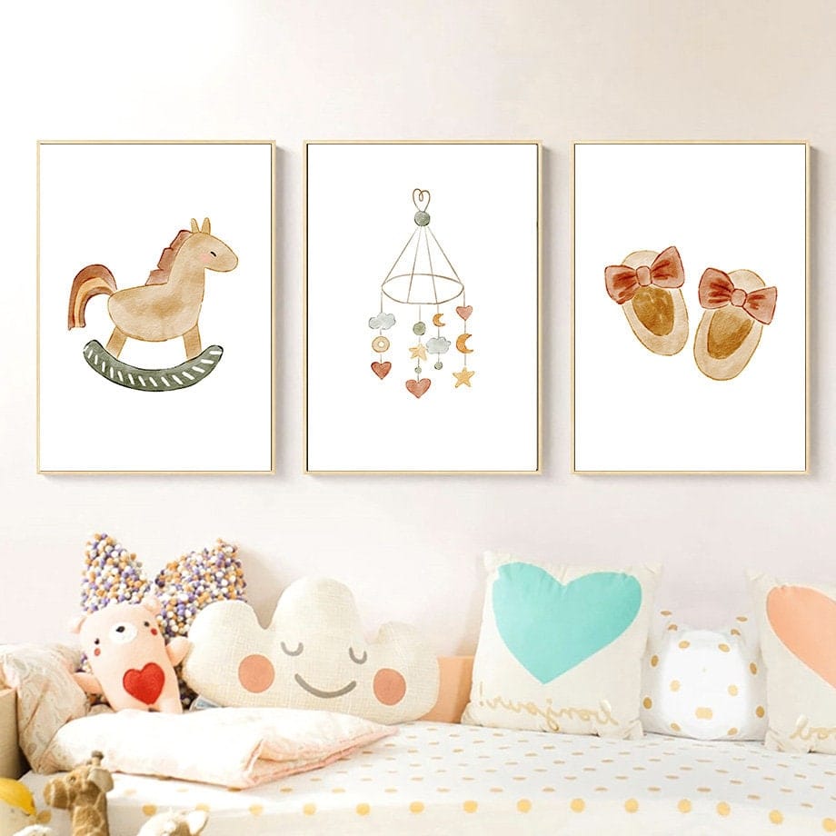 Poster Kinderzimmer Tiere Sonne Regenbogen · Kinderzimmer Bilder · Wand Deko · Kunst Druck · Deko Print · ohne Rahmen-0