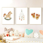 Poster Kinderzimmer Tiere Sonne Regenbogen · Kinderzimmer Bilder · Wand Deko · Kunst Druck · Deko Print · ohne Rahmen-0