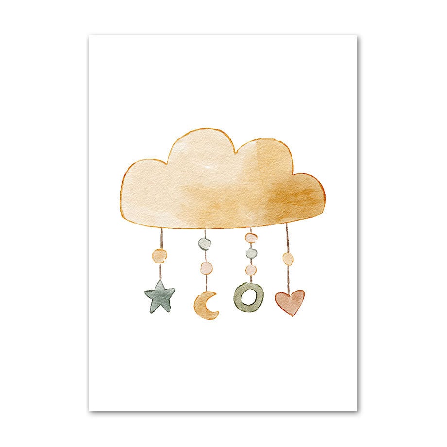 Poster Kinderzimmer Tiere Sonne Regenbogen · Kinderzimmer Bilder · Wand Deko · Kunst Druck · Deko Print · ohne Rahmen-2