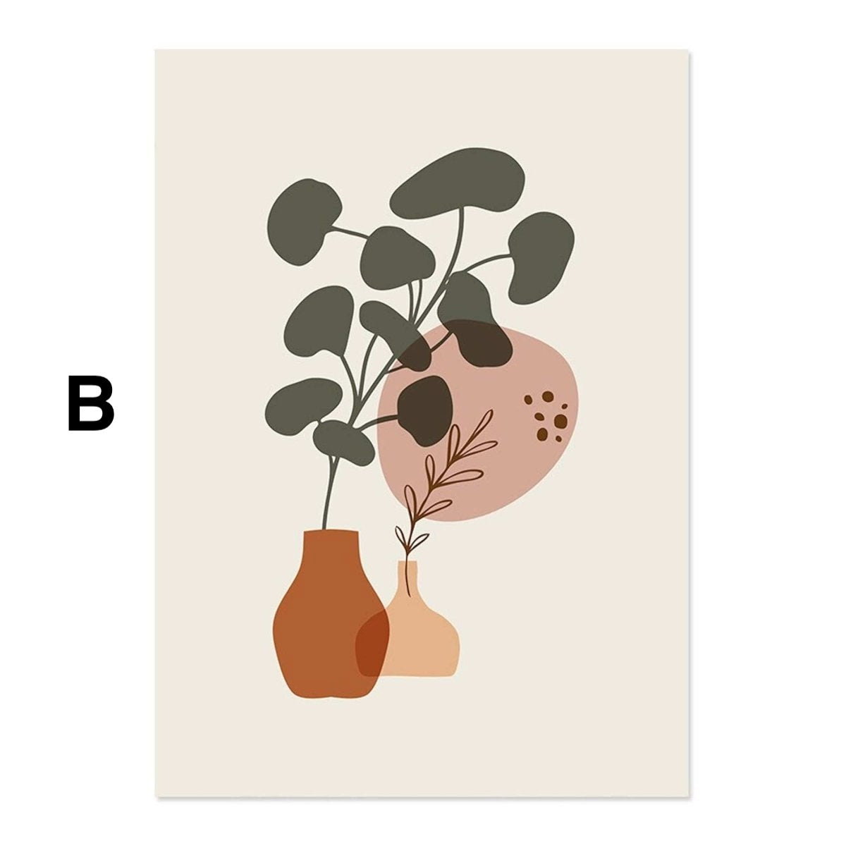 Poster Pflanzen Boho mit Linienformen als Deko Print ohne Rahmen