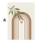 Poster Pflanzen Boho mit Linienformen als Deko Print ohne Rahmen