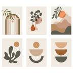 Poster Pflanzen Boho mit Linienformen als Deko Print ohne Rahmen