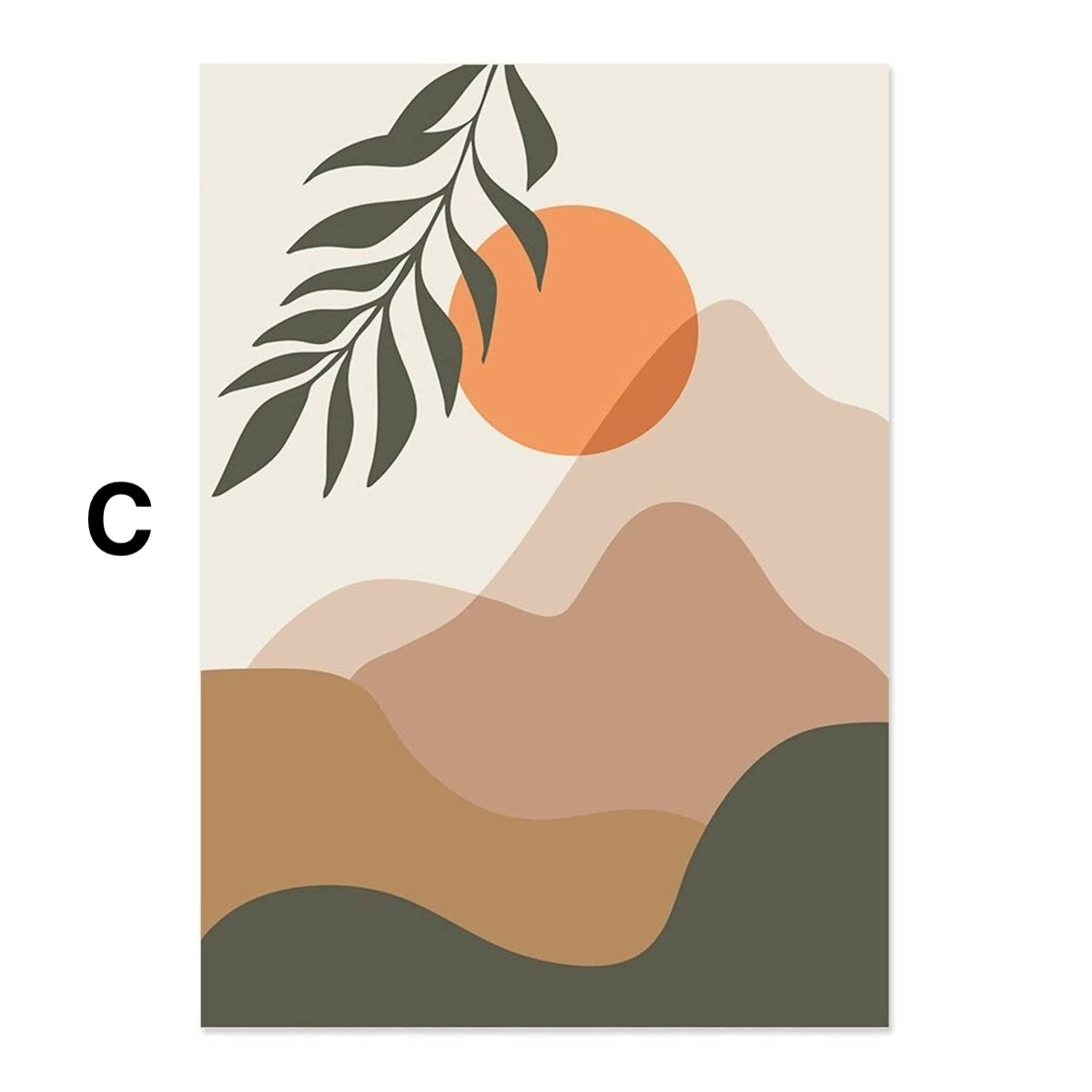 Poster Pflanzen Boho mit Linienformen als Deko Print ohne Rahmen