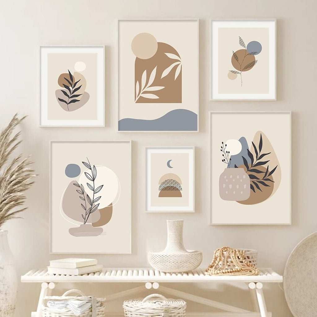 Poster Pflanzen im Blumentopf im Boho Stil als Deko Print ohne Rahmen-1